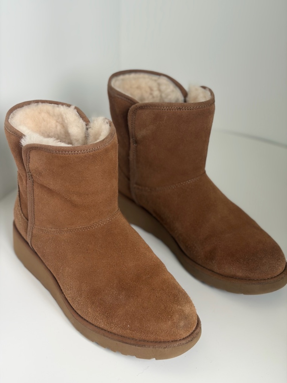 UGG Chestnut Suede Shearling Short Boots